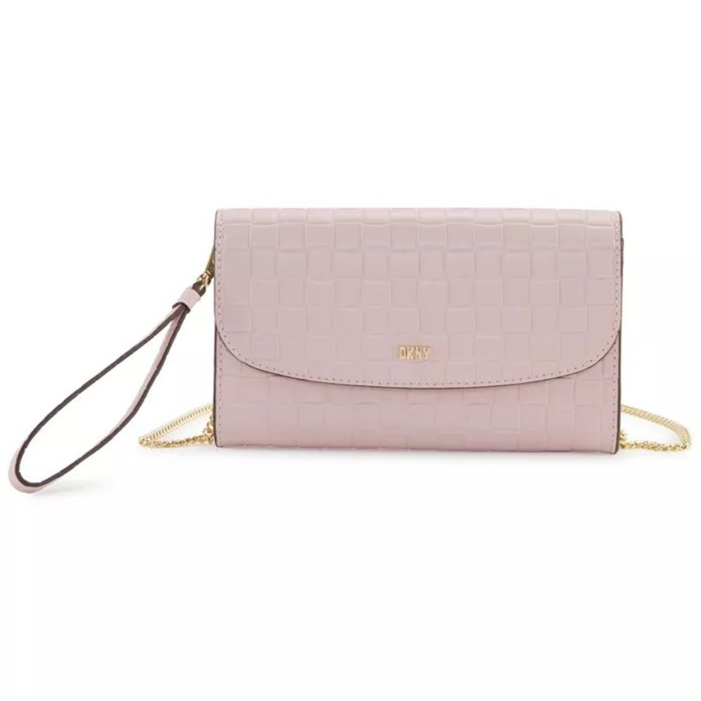 NWT DKNY Chain Wallet Purse Pink R315ZV04 Grayson